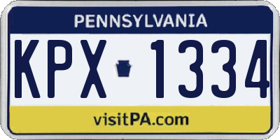 PA license plate KPX1334