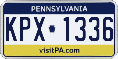 PA license plate KPX1336
