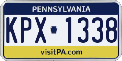 PA license plate KPX1338