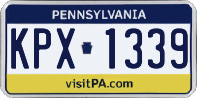 PA license plate KPX1339
