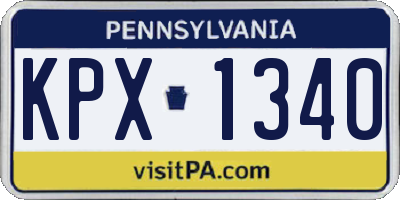 PA license plate KPX1340