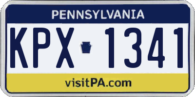 PA license plate KPX1341
