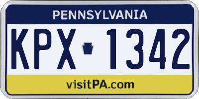 PA license plate KPX1342