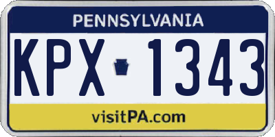 PA license plate KPX1343