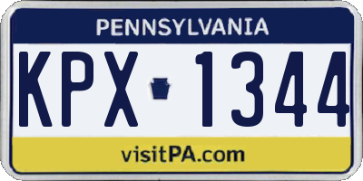 PA license plate KPX1344
