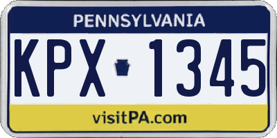 PA license plate KPX1345