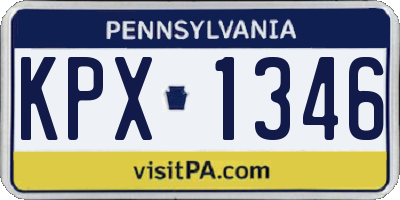 PA license plate KPX1346