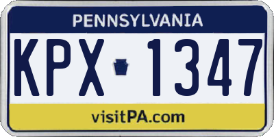 PA license plate KPX1347