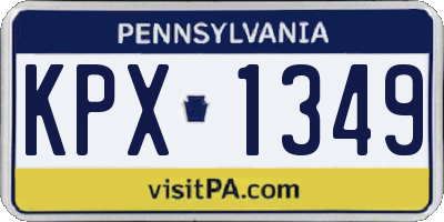PA license plate KPX1349