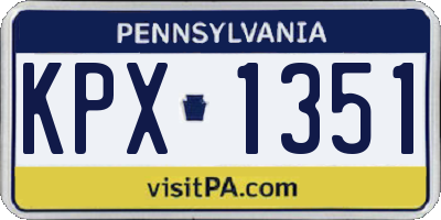 PA license plate KPX1351