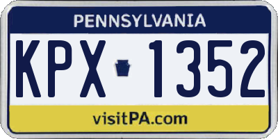 PA license plate KPX1352