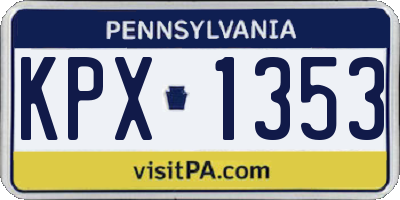 PA license plate KPX1353