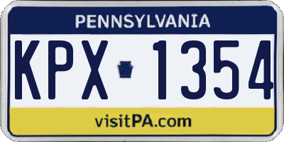 PA license plate KPX1354
