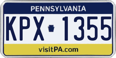 PA license plate KPX1355
