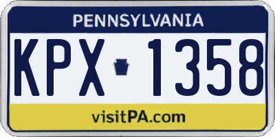 PA license plate KPX1358