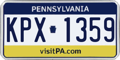 PA license plate KPX1359