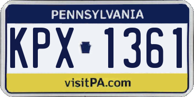 PA license plate KPX1361