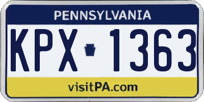 PA license plate KPX1363