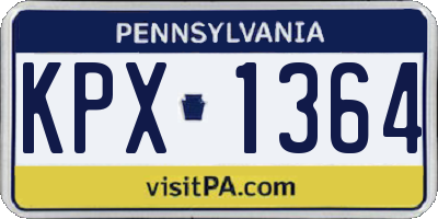 PA license plate KPX1364