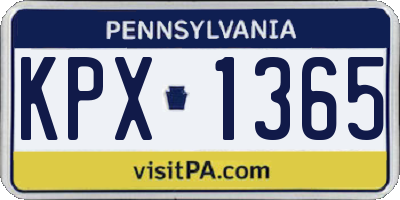 PA license plate KPX1365