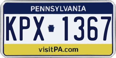 PA license plate KPX1367