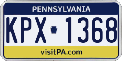 PA license plate KPX1368