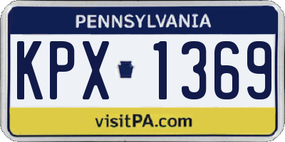 PA license plate KPX1369