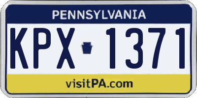 PA license plate KPX1371