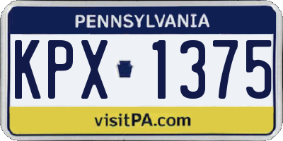 PA license plate KPX1375