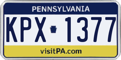 PA license plate KPX1377
