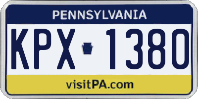 PA license plate KPX1380