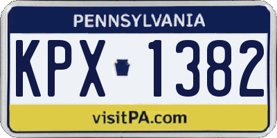 PA license plate KPX1382