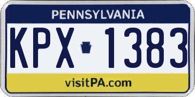 PA license plate KPX1383