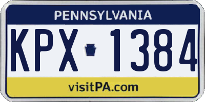 PA license plate KPX1384