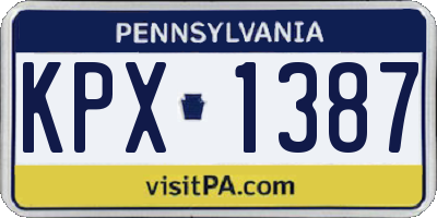 PA license plate KPX1387