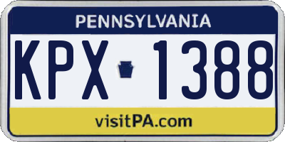 PA license plate KPX1388