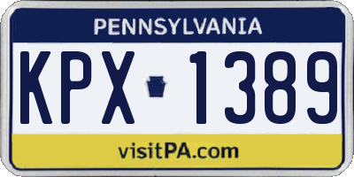 PA license plate KPX1389