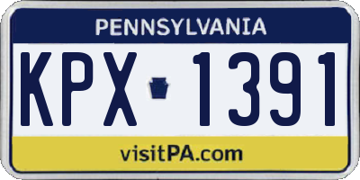 PA license plate KPX1391