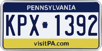 PA license plate KPX1392