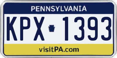PA license plate KPX1393
