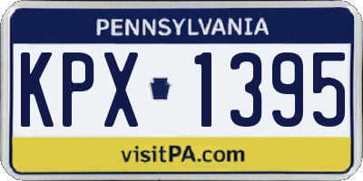 PA license plate KPX1395