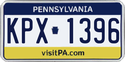 PA license plate KPX1396
