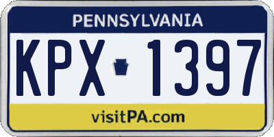 PA license plate KPX1397