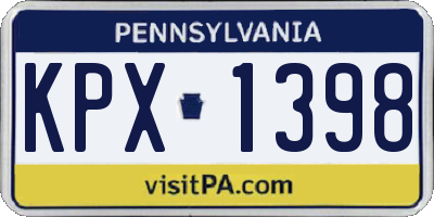 PA license plate KPX1398