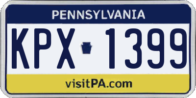 PA license plate KPX1399