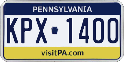 PA license plate KPX1400