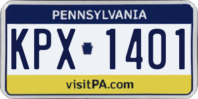 PA license plate KPX1401