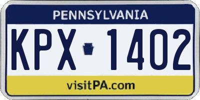 PA license plate KPX1402