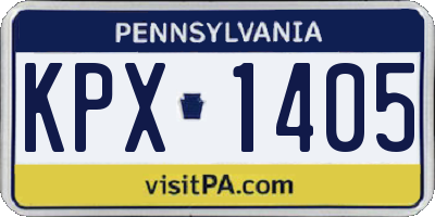 PA license plate KPX1405