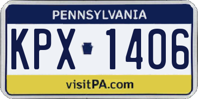 PA license plate KPX1406